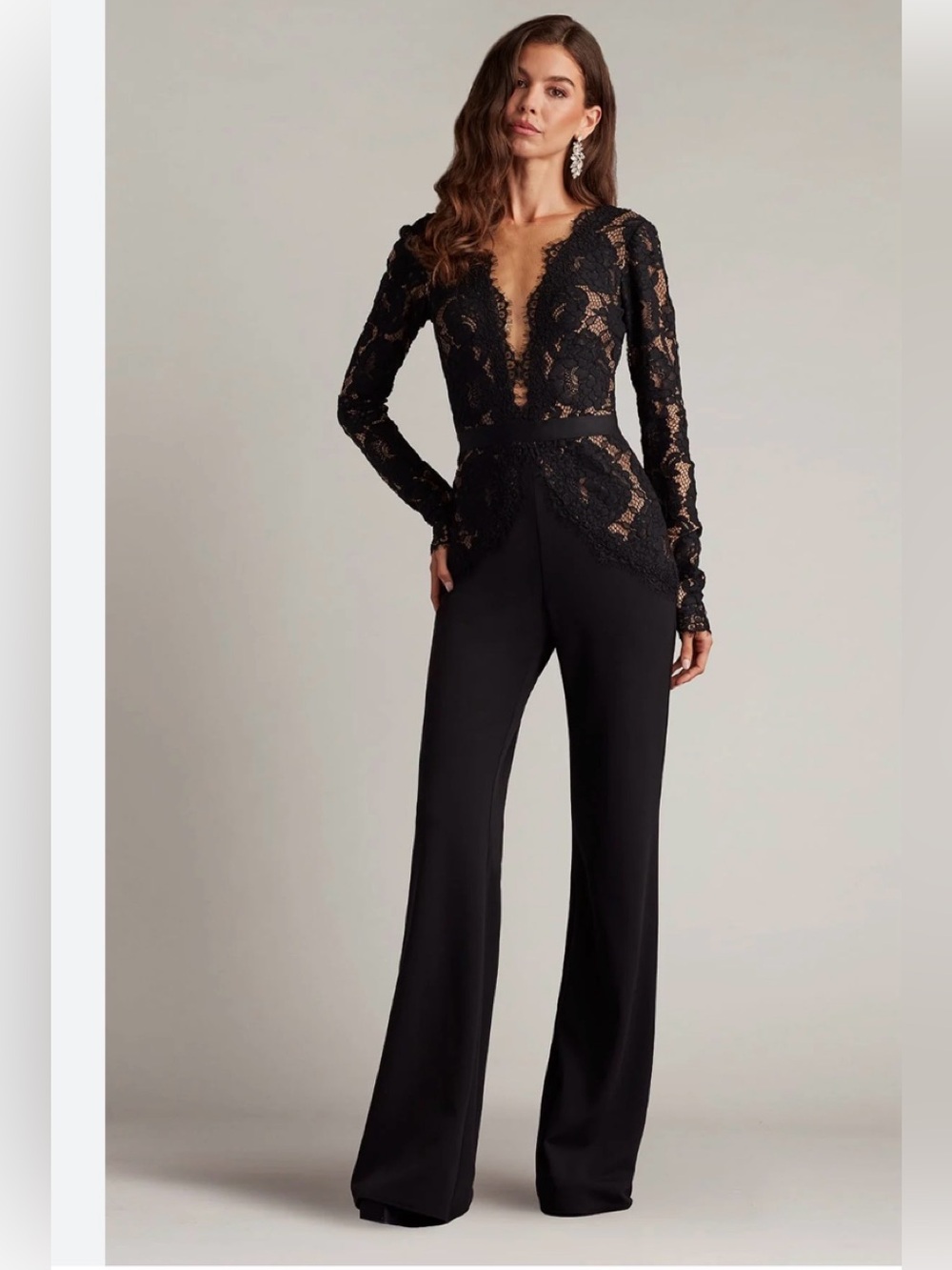 Tadashi Shoji Formal Long Sleeve Lace Jumpsuit